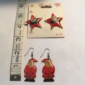 Lot of Santa Christmas earrings